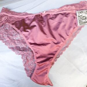 Satin Lace Bikini/cheeky Panty in Dusty Rose Bundle And Save
